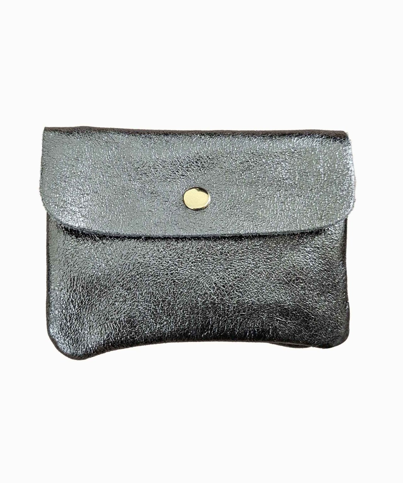 Royal Marais - Kleiner Geldbeutel aus metallischem Leder • Anthrazit - Geldbeutel - ROSA ECK