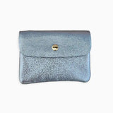Royal Marais - Kleiner Geldbeutel aus metallischem Leder • Hellblau - ROSA ECK Concept Store