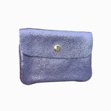 Royal Marais - Kleiner Geldbeutel aus metallischem Leder • Malvenfarbig - Geldbeutel - ROSA ECK