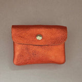 Royal Marais - Kleiner Geldbeutel aus metallischem Leder • Orange - Geldbeutel - ROSA ECK