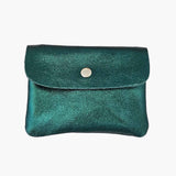 Royal Marais - Kleiner Geldbeutel aus metallischem Leder • Tanne grün - Geldbeutel - ROSA ECK