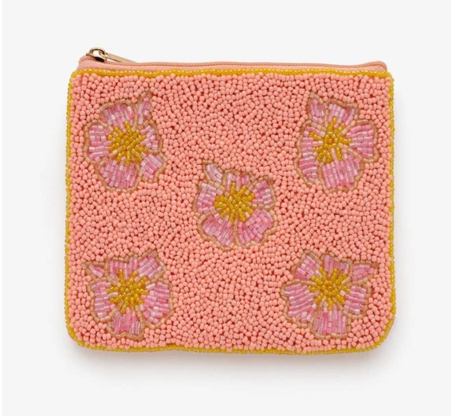 Sansira Jewelry - Geldbeutel/Etui mit Perlen • Blumen - ROSA ECK