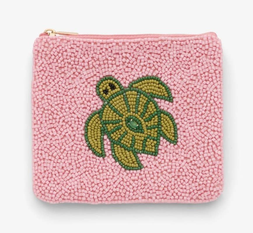 Sansira Jewelry - Geldbeutel/Etui mit Perlen • Schildkröte - ROSA ECK