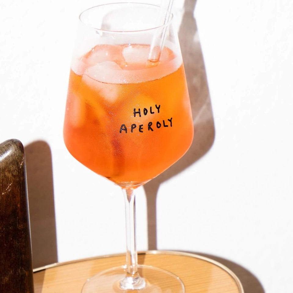 selekkt - HOLY APEROLY Glas mit Spruch - Trinkglas - ROSA ECK Concept Store