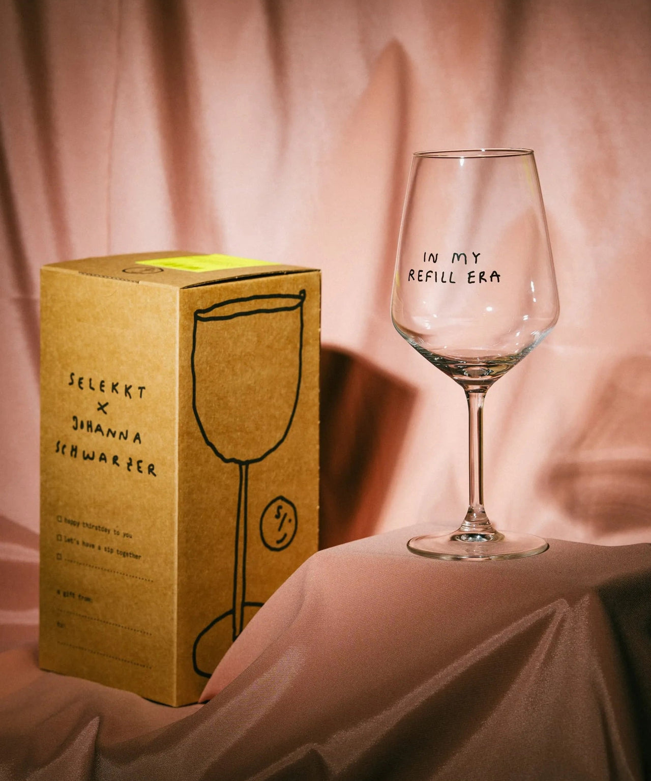 selekkt - IN MY REFILL ERA Weinglas - Trinkglas - ROSA ECK