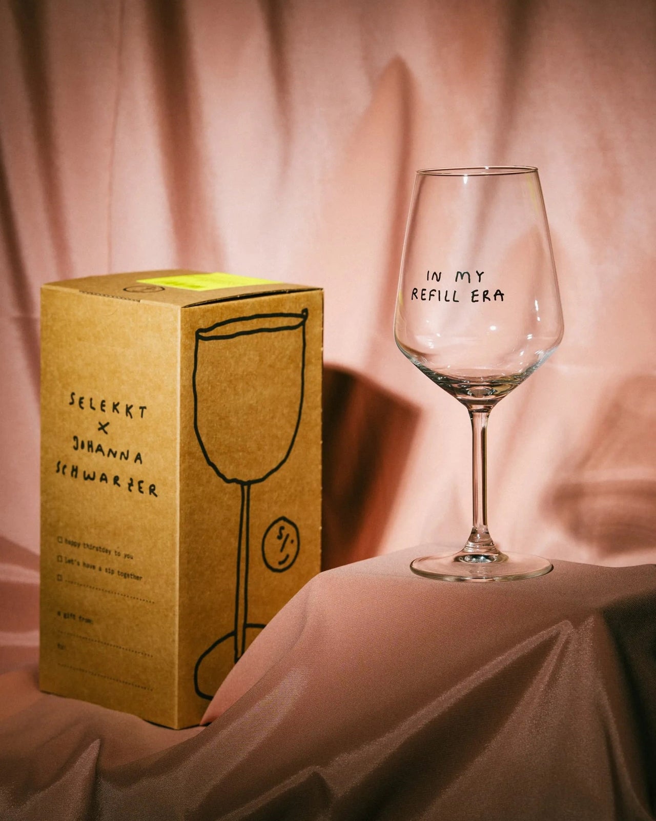 selekkt - IN MY REFILL ERA Weinglas - Trinkglas - ROSA ECK