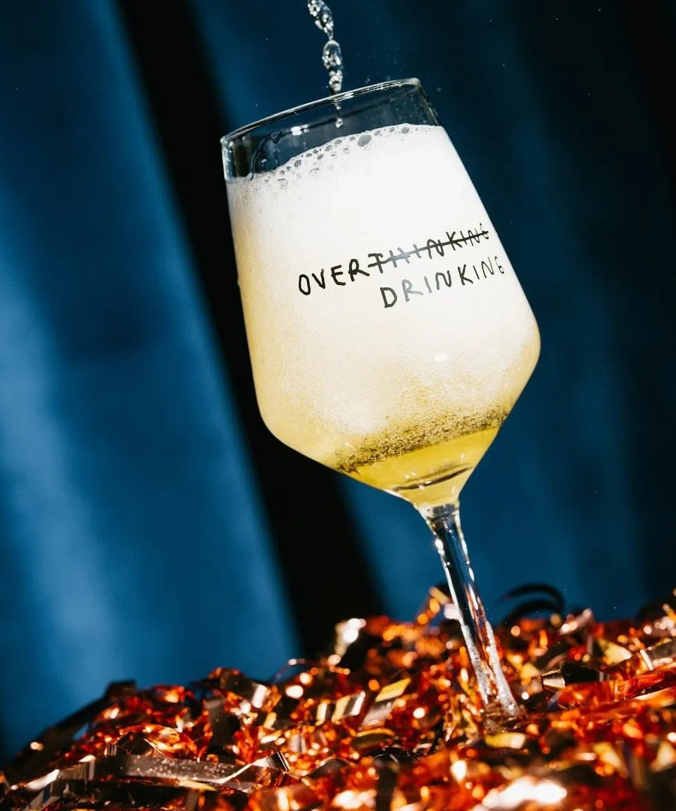 selekkt - OVER THINKING/DRINKING Weinglas - Trinkglas - ROSA ECK