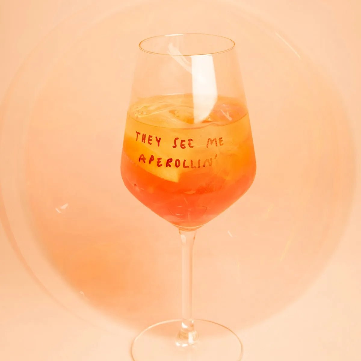 selekkt - Weinglas mit Spruch • They See Me Aperollin' - ROSA ECK