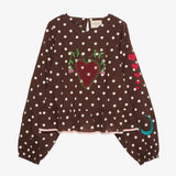 Sissel Edelbo - DIANA Top • Brown Dot - ROSA ECK