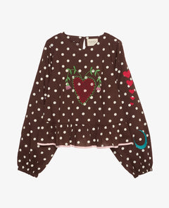 Sissel Edelbo - DIANA Top • Brown Dot - ROSA ECK