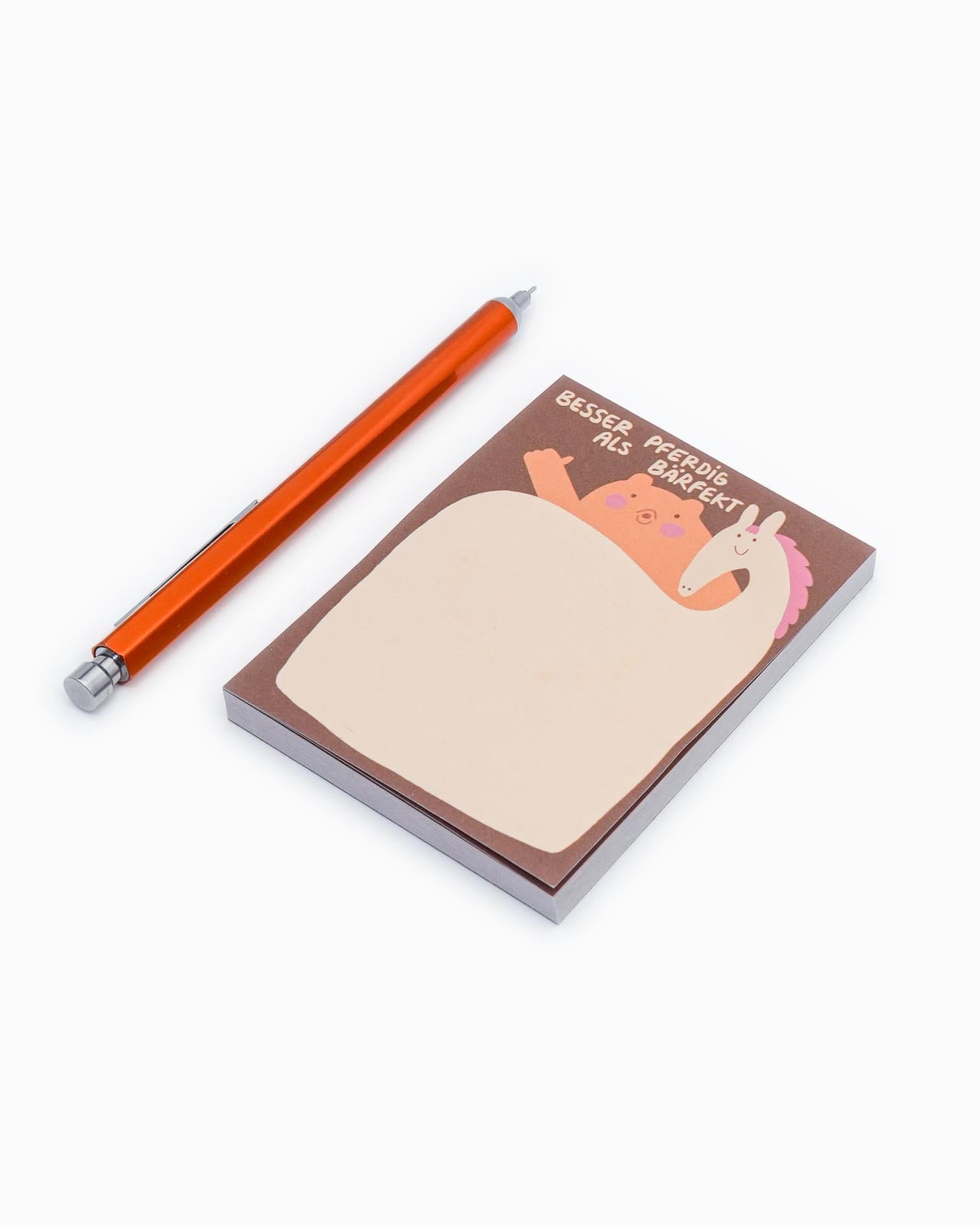Slinga Illustration - BESSER PFERDIG ALS BÄRFEKT Kleiner Notizblock - Notizblock - ROSA ECK Concept Store