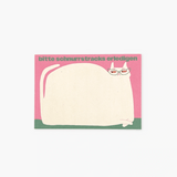 Slinga Illustration - BITTE SCHNURRSTRACKS ERLEDIGEN Notizblock (DIN A7) - ROSA ECK