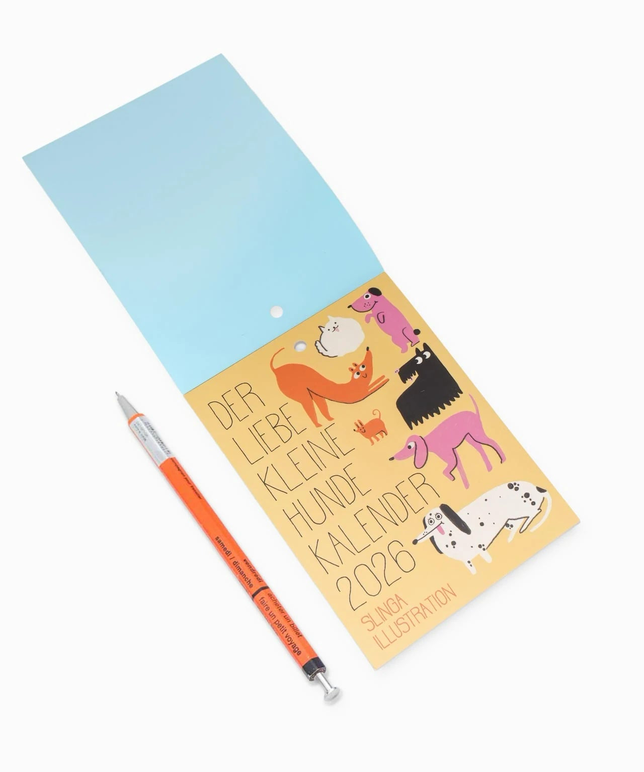 Slinga Illustration - Der Liebe Kleine Hunde Kalender (2026) - Kalender - ROSA ECK Concept Store