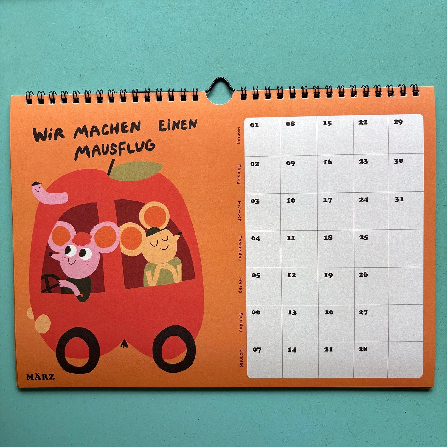 Slinga Illustration - Der Mausigste Kalender (2027) - ROSA ECK