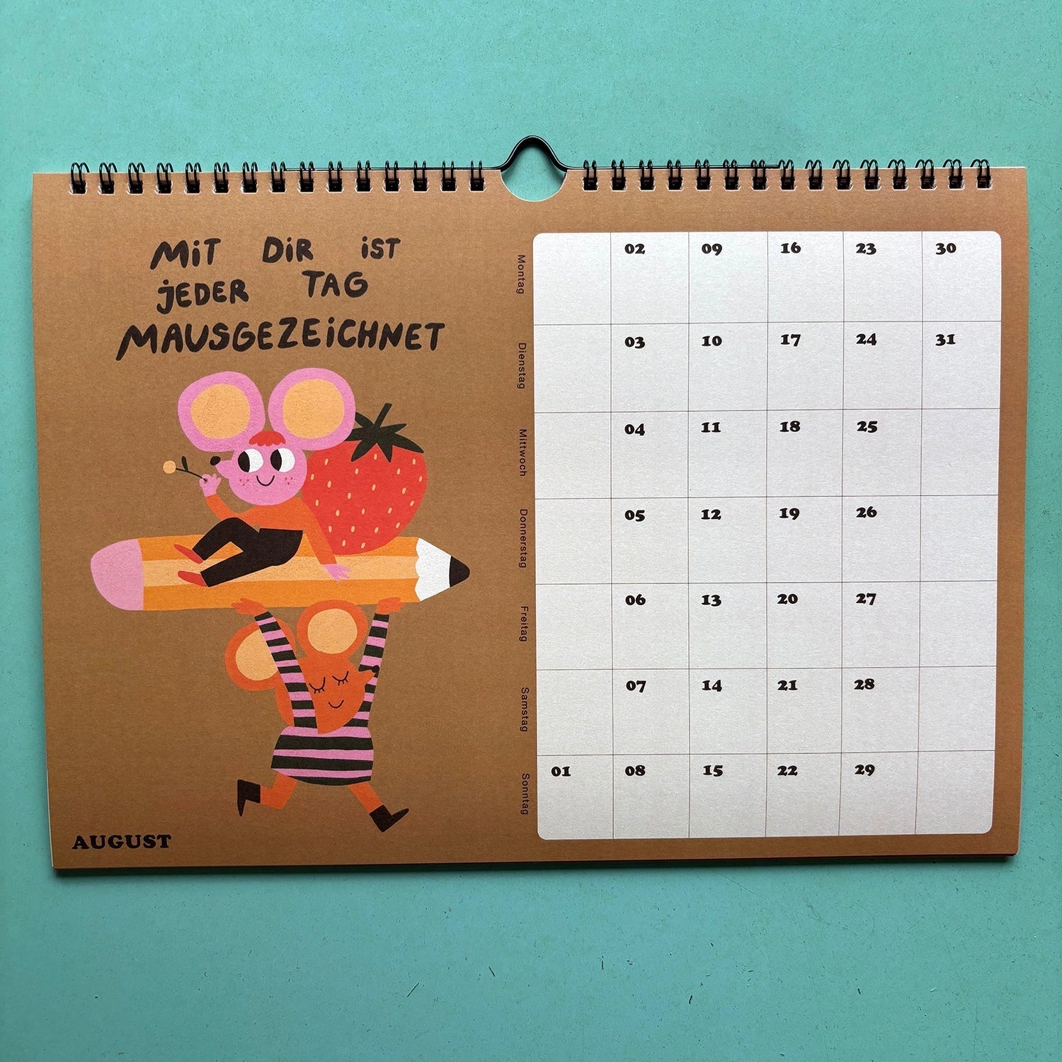 Slinga Illustration - Der Mausigste Kalender (2027) - ROSA ECK