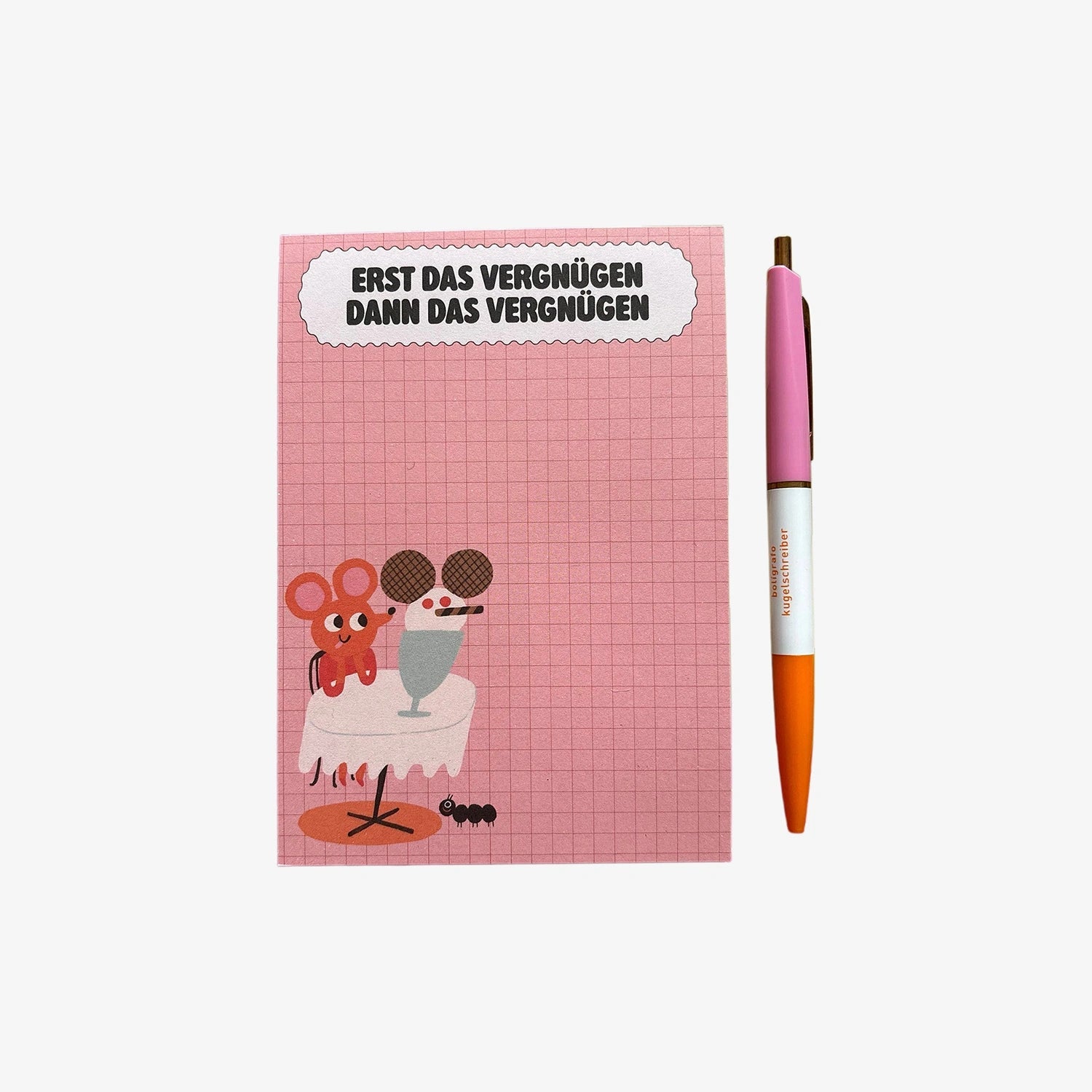 Slinga Illustration - ERST DAS VERGNÜGEN Notizblock (A6) - ROSA ECK
