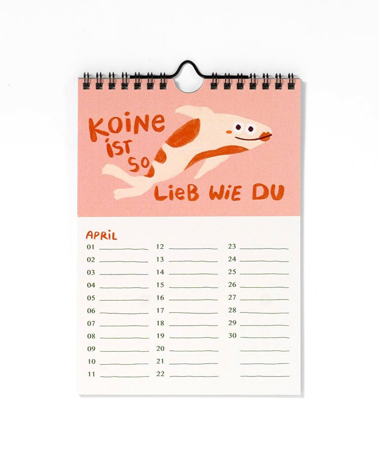 Slinga Illustration - GraFischer Geburtstagskalender für jedes Jahr - ROSA ECK - Fisch, Fische,