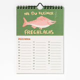 Slinga Illustration - GraFischer Geburtstagskalender für jedes Jahr - ROSA ECK - Fisch, Fische,
