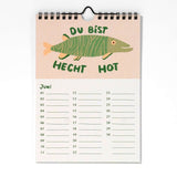 Slinga Illustration - GraFischer Geburtstagskalender für jedes Jahr - ROSA ECK - Fisch, Fische,