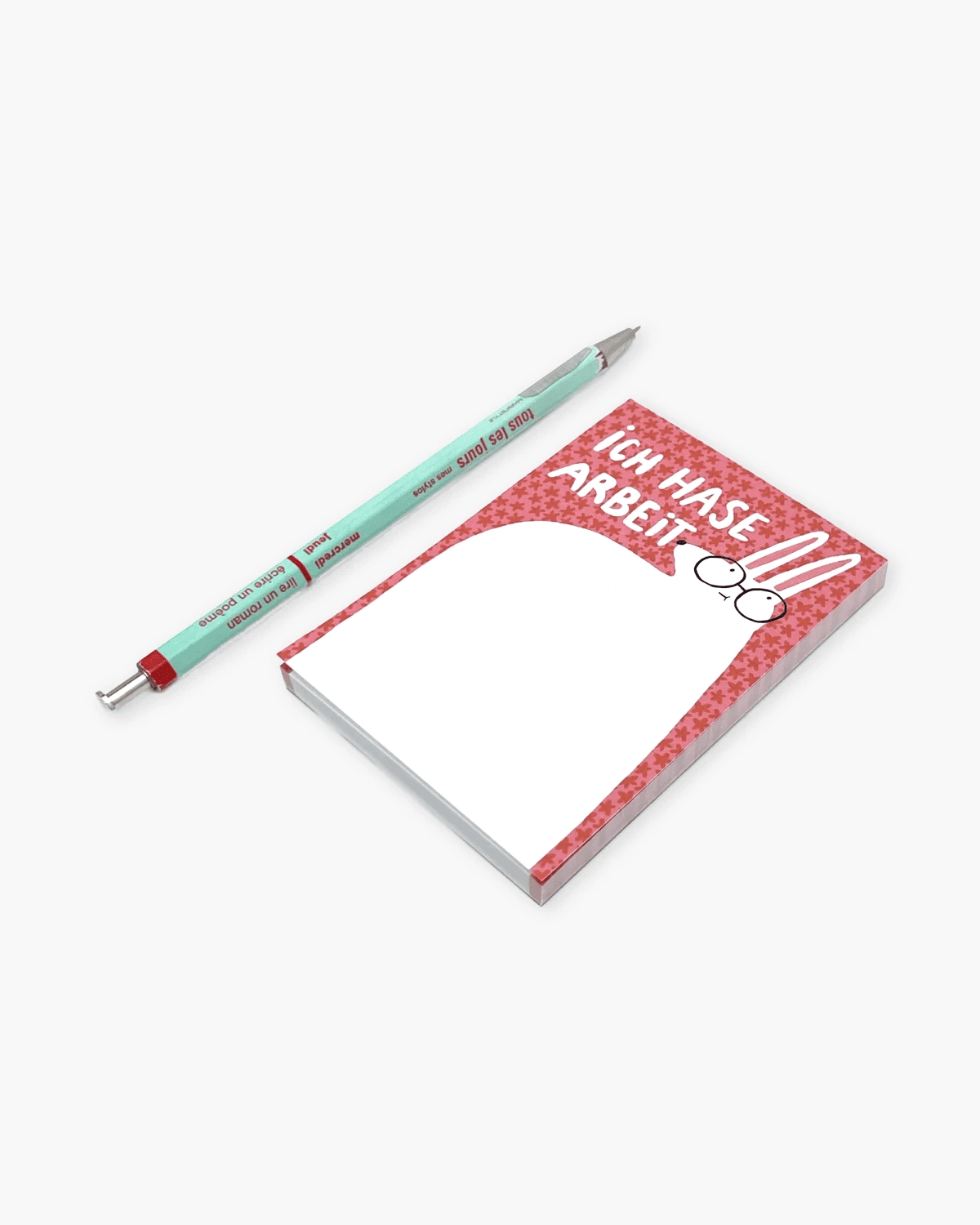 Slinga Illustration - ICH HASE ARBEIT Notizblock (DIN A7) - ROSA ECK