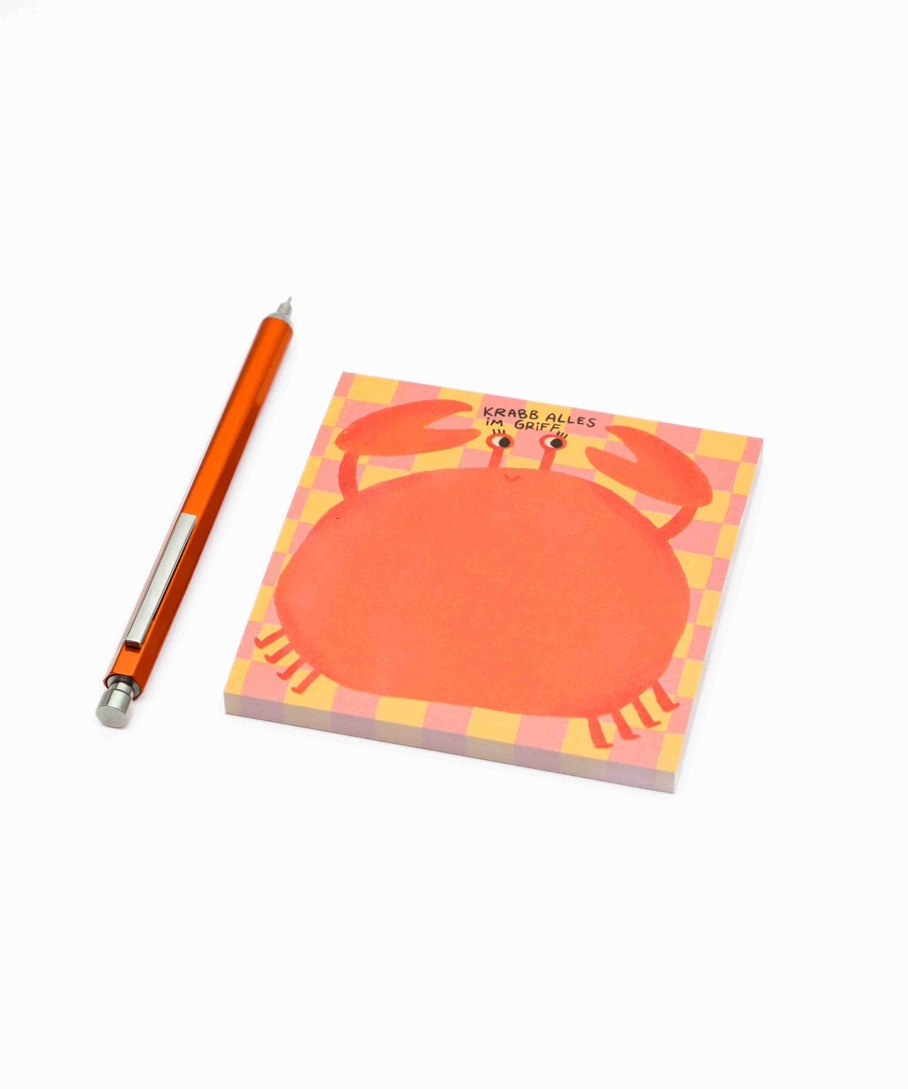 Slinga Illustration - KRABB ALLES IM GRIFF Quadratischer Notizblock - Notizblock - ROSA ECK