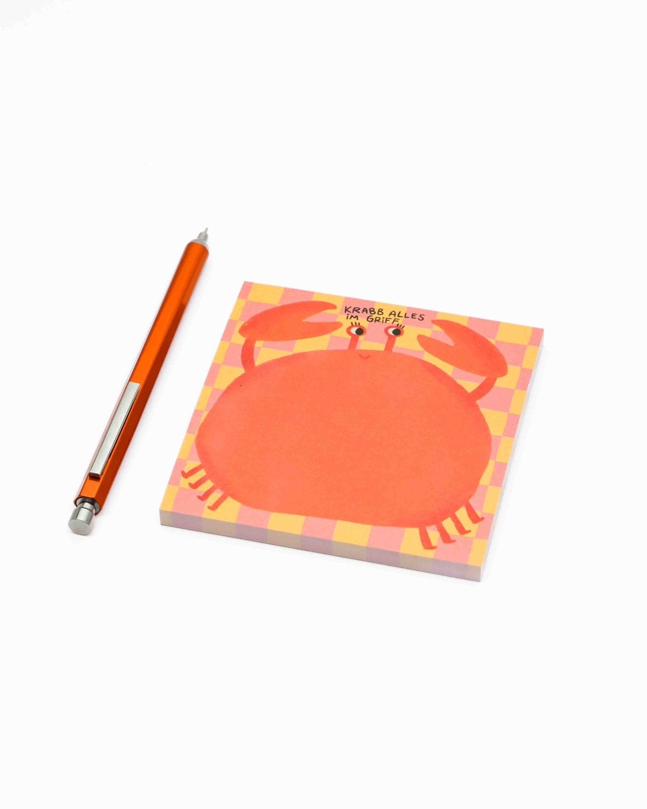 Slinga Illustration - KRABB ALLES IM GRIFF Quadratischer Notizblock - Notizblock - ROSA ECK