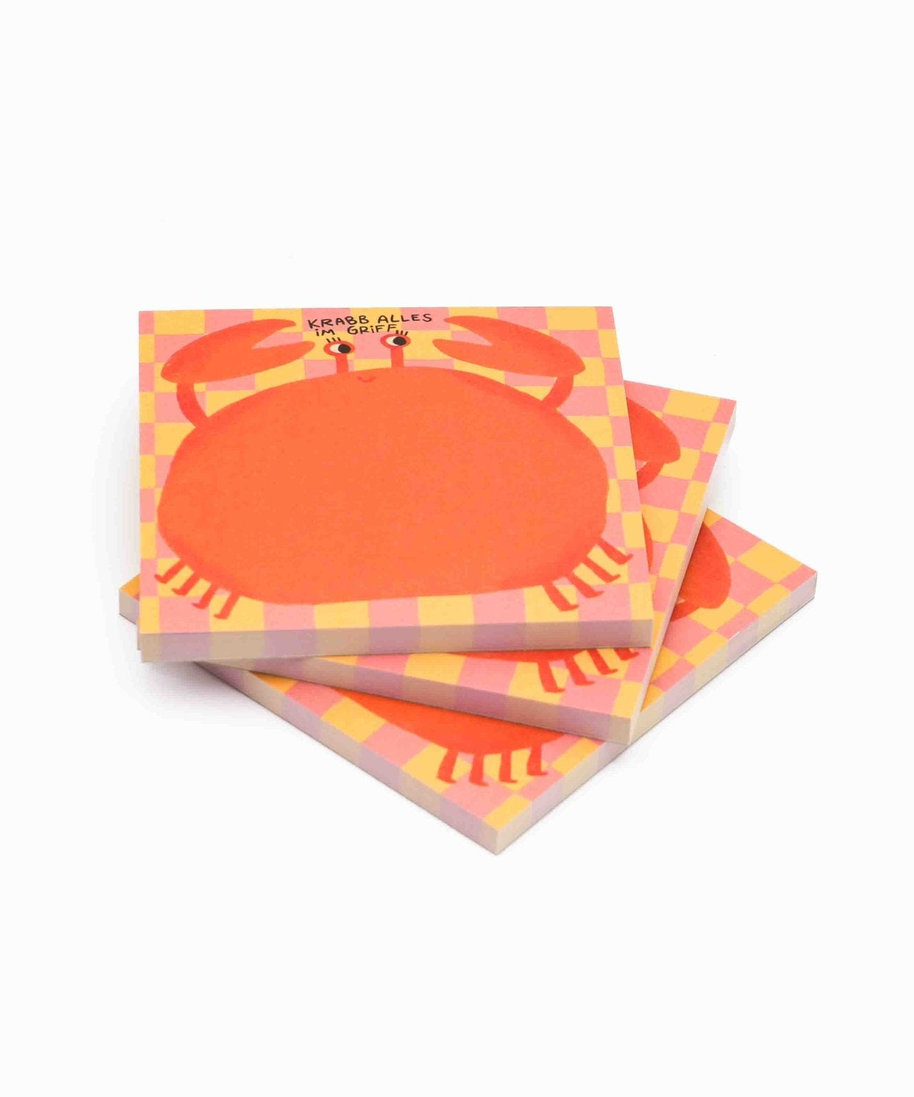 Slinga Illustration - KRABB ALLES IM GRIFF Quadratischer Notizblock - Notizblock - ROSA ECK