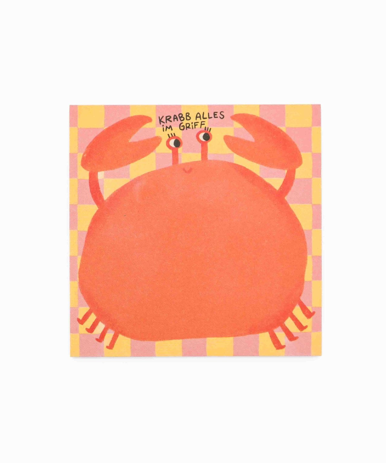Slinga Illustration - KRABB ALLES IM GRIFF Quadratischer Notizblock - Notizblock - ROSA ECK