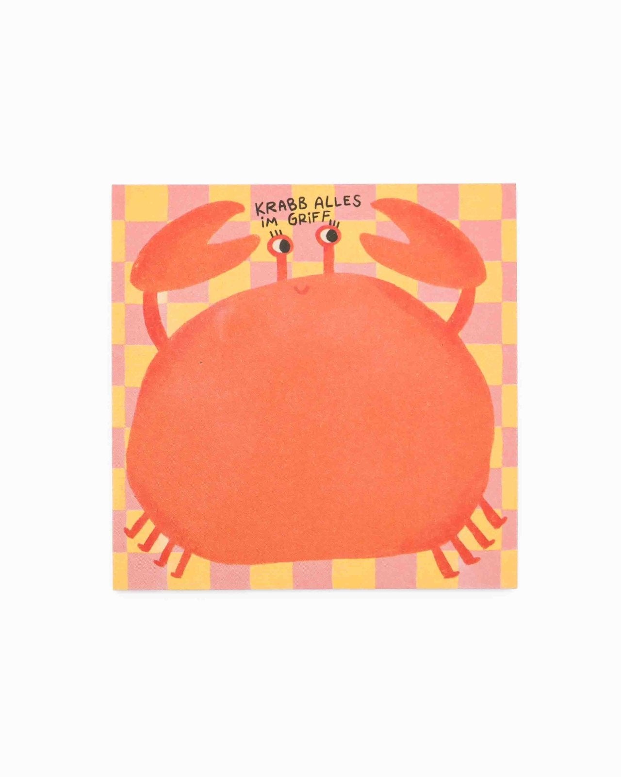 Slinga Illustration - KRABB ALLES IM GRIFF Quadratischer Notizblock - Notizblock - ROSA ECK