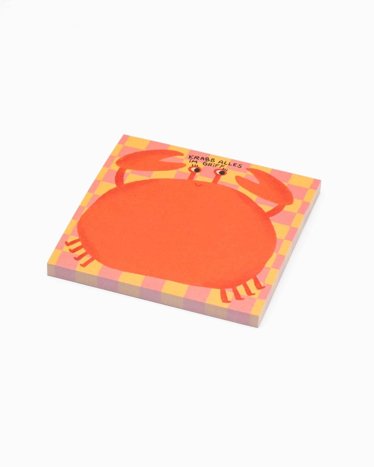 Slinga Illustration - KRABB ALLES IM GRIFF Quadratischer Notizblock - Notizblock - ROSA ECK