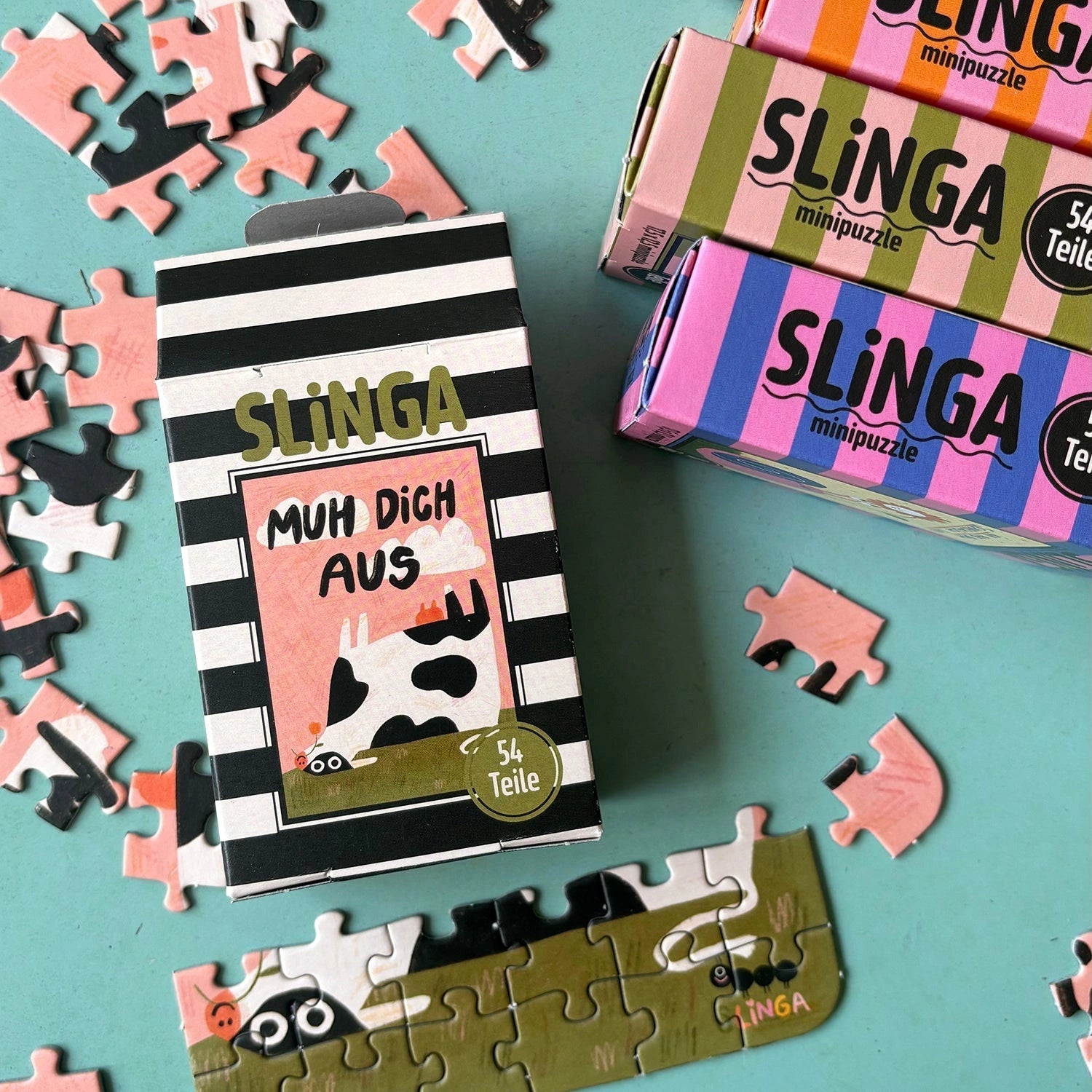 Slinga Illustration - KRÖTE Mini-Puzzle - ROSA ECK
