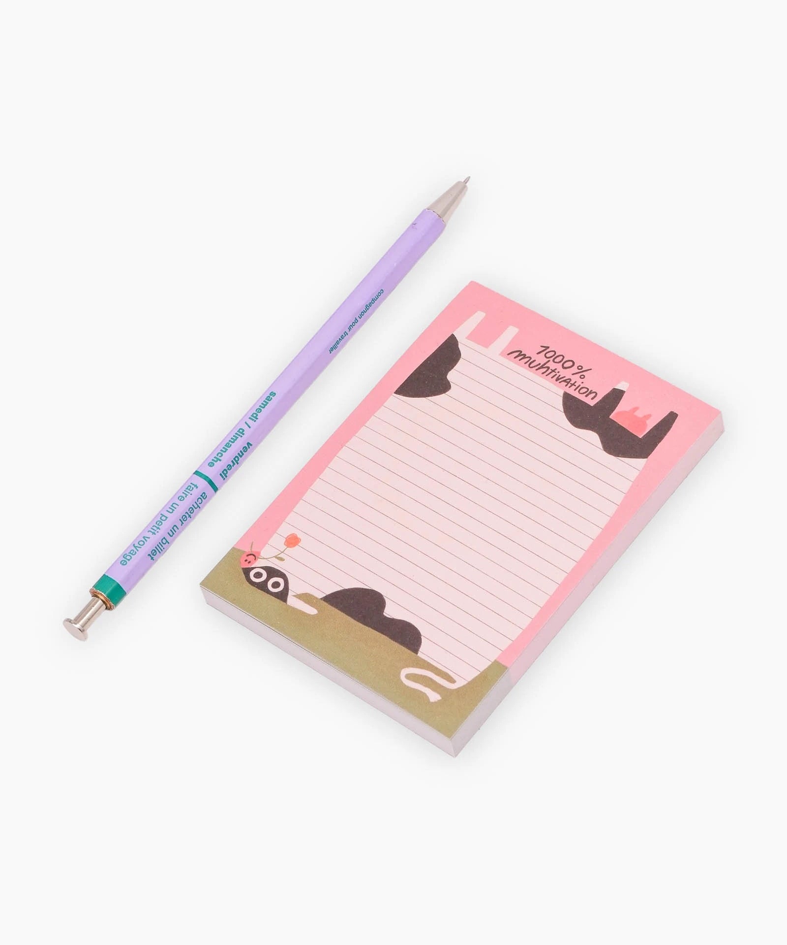 Slinga Illustration - MUHTIVATION Notizblock (A7) - ROSA ECK