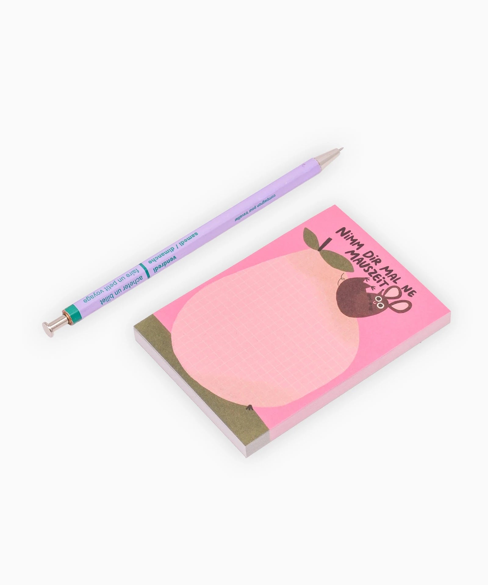 Slinga Illustration - NIMM DIR MAL NE MAUSZEIT Notizblock (A7) - ROSA ECK