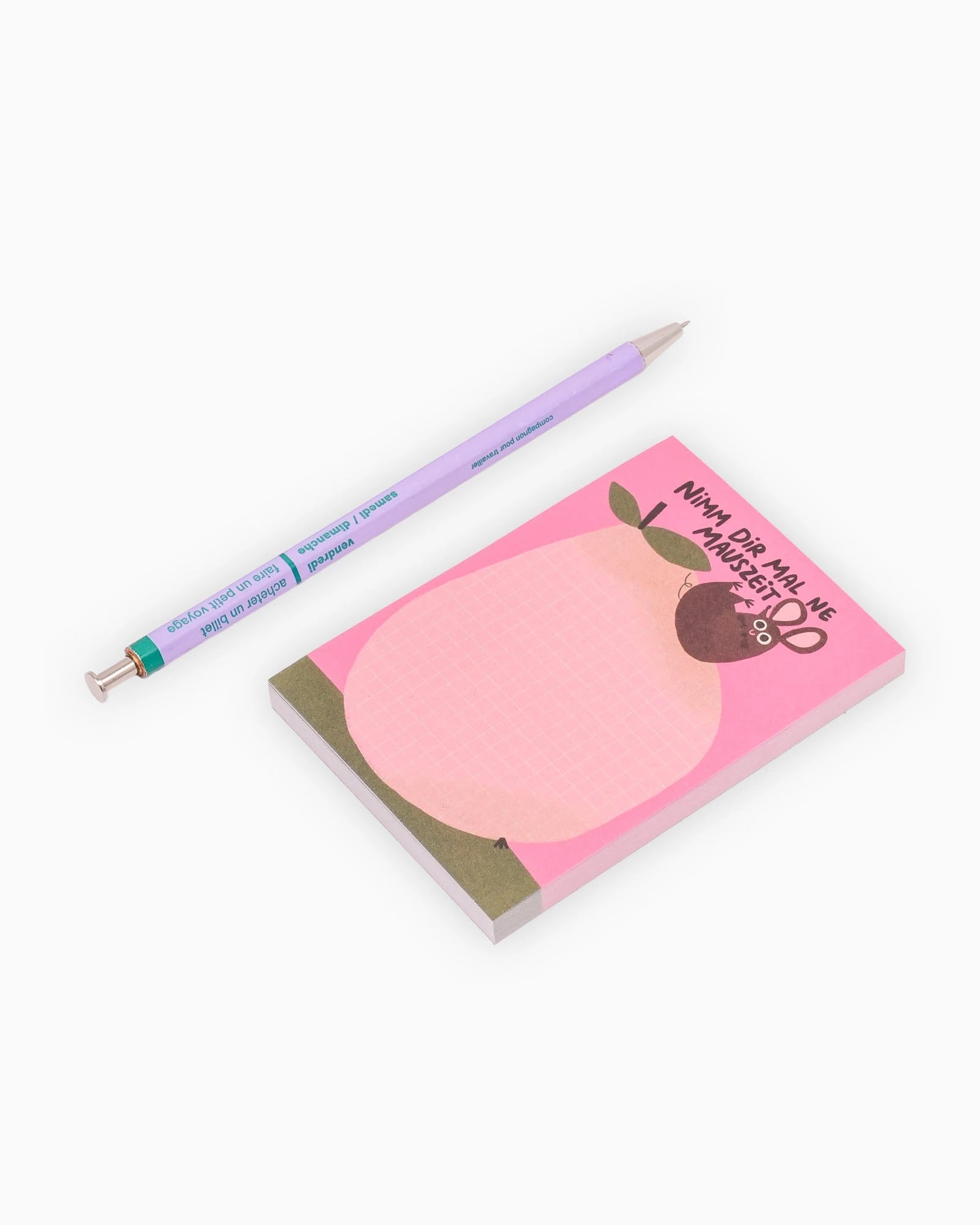 Slinga Illustration - NIMM DIR MAL NE MAUSZEIT Notizblock (A7) - ROSA ECK