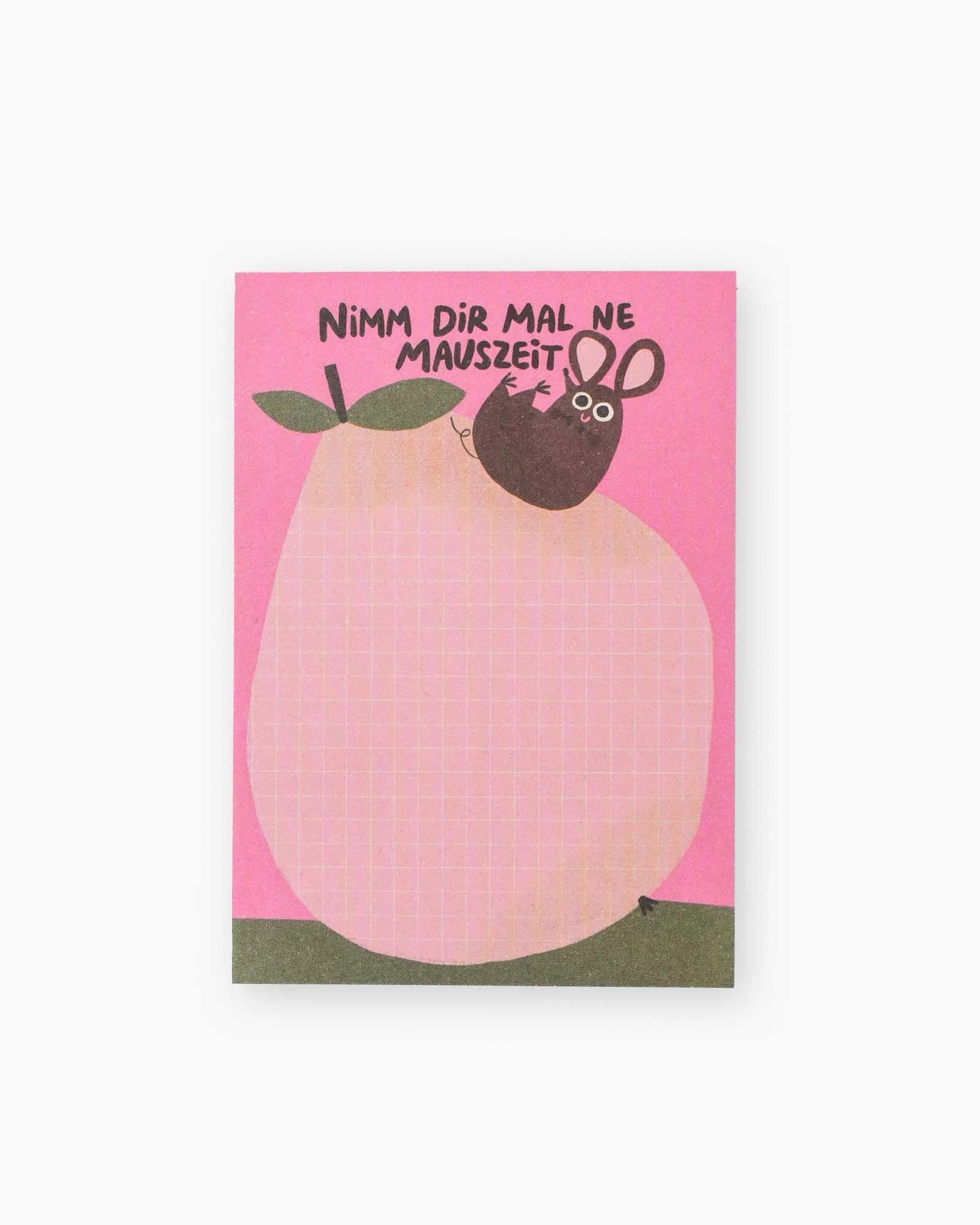 Slinga Illustration - NIMM DIR MAL NE MAUSZEIT Notizblock (A7) - ROSA ECK