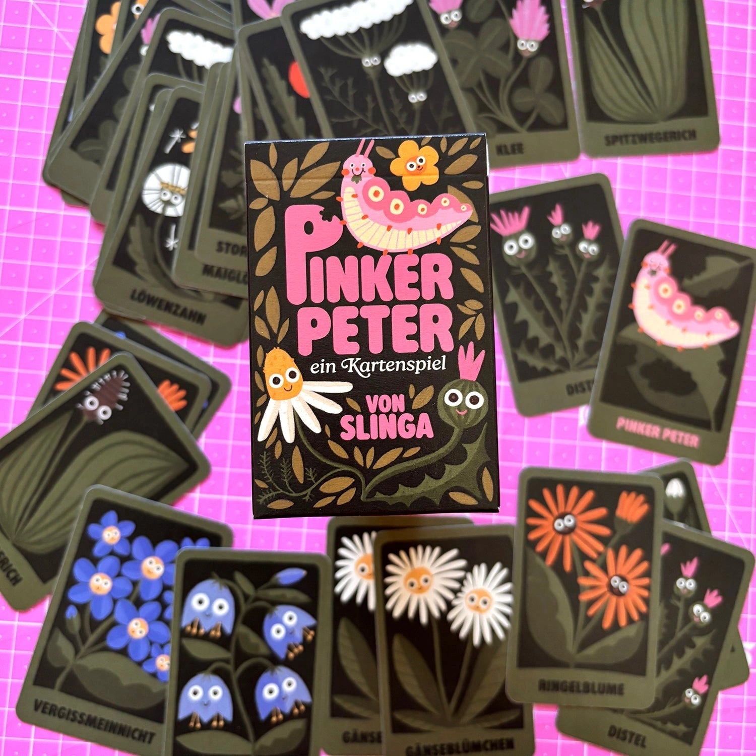 Slinga Illustration - PINKER PETER Kartenspiel - ROSA ECK