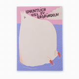 Slinga Illustration - UNENTLICH VIEL ZU ERGRÜNDELN Notizblock (A6) - Notizblock - ROSA ECK Concept Store