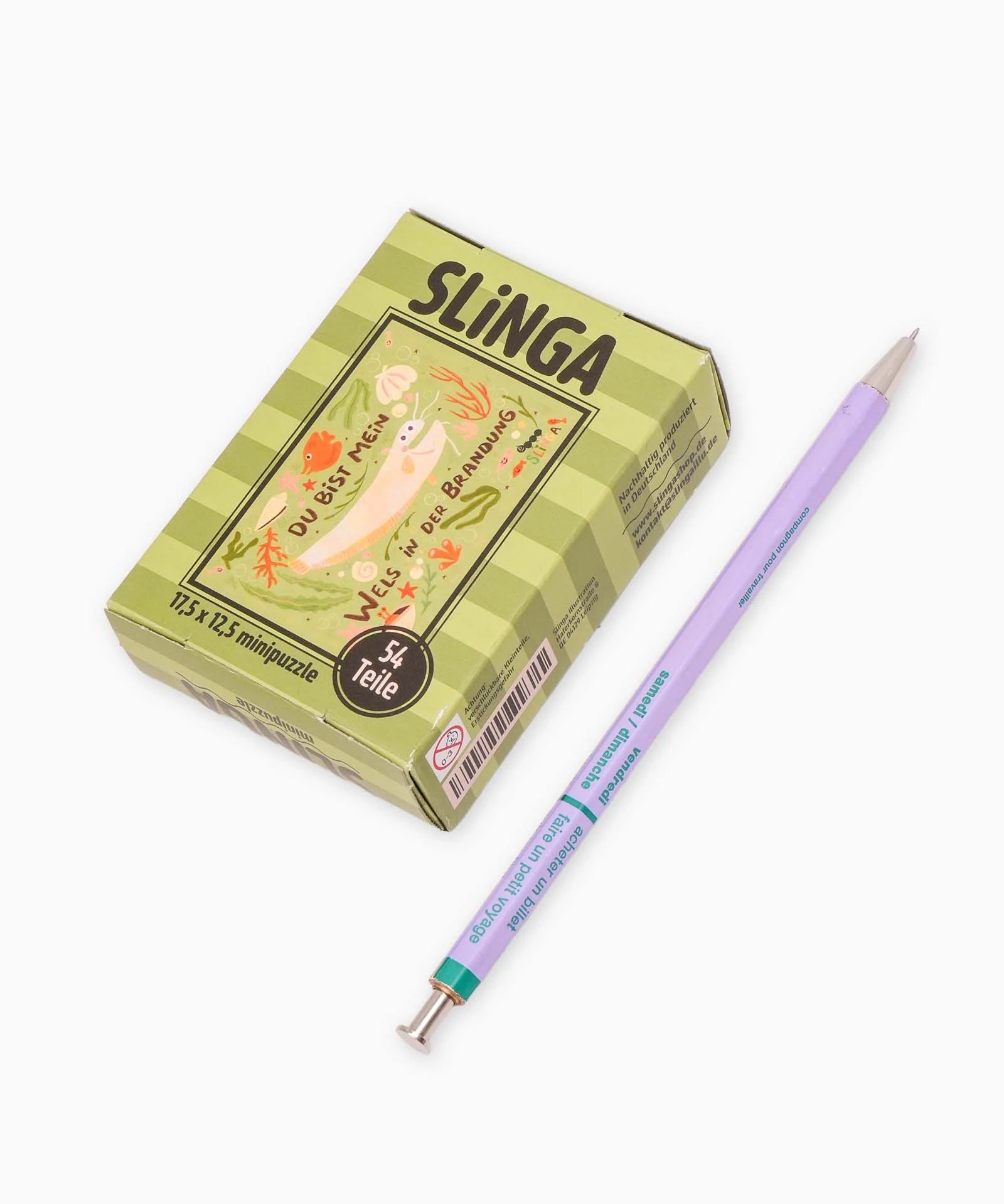 Slinga Illustration - WELS IN DER BRANDUNG Mini-Puzzle - ROSA ECK