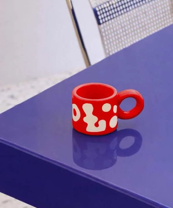 SOMANYBLOBS - BLOBS Espressotasse mit Henkel (65 ml) • Rot - ROSA ECK