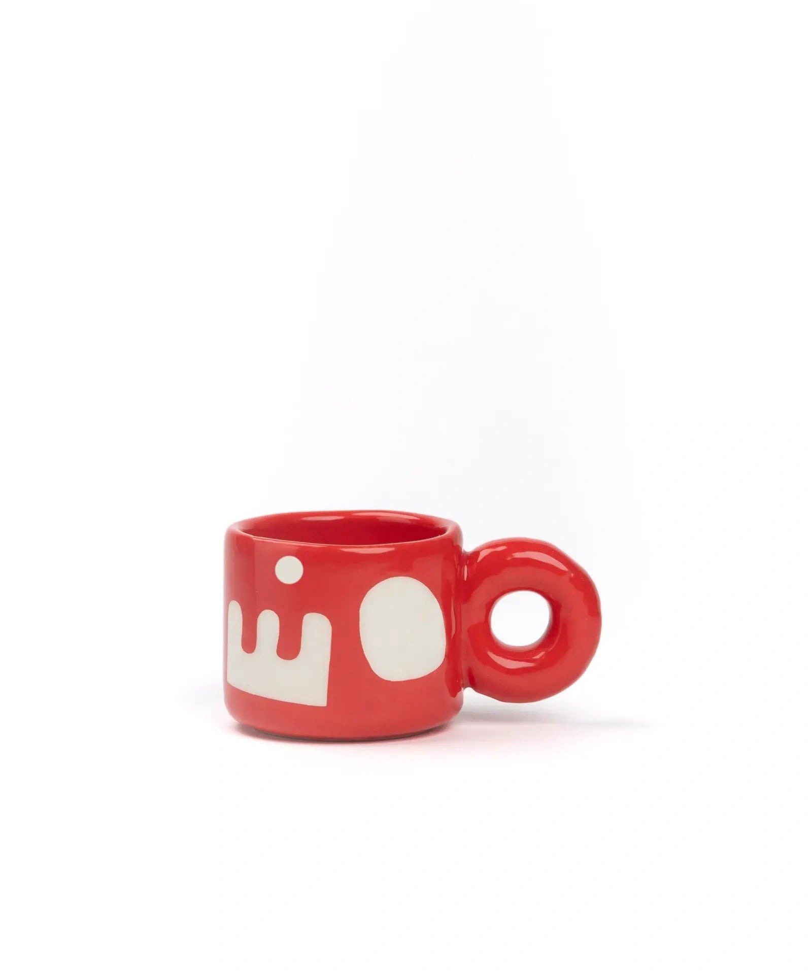 SOMANYBLOBS - BLOBS Espressotasse mit Henkel (65 ml) • Rot - ROSA ECK