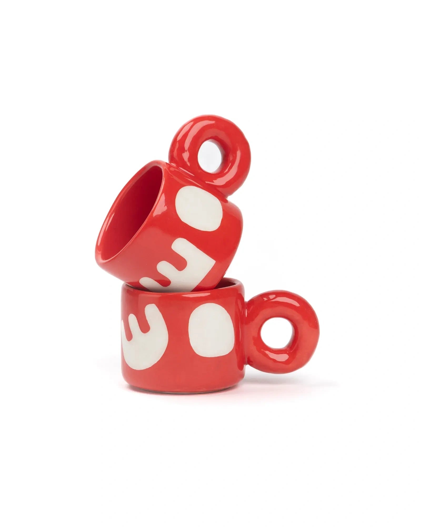 SOMANYBLOBS - BLOBS Espressotasse mit Henkel (65 ml) • Rot - ROSA ECK