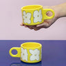 SOMANYBLOBS - FLOWERS Cappuccinotasse (150 ml) • Gelb - ROSA ECK