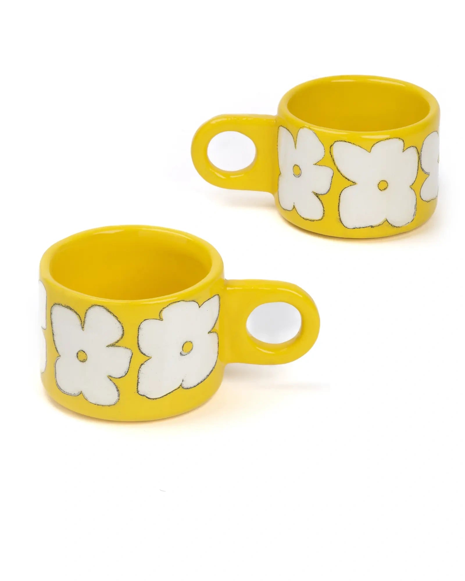 SOMANYBLOBS - FLOWERS Cappuccinotasse (150 ml) • Gelb - ROSA ECK