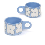 SOMANYBLOBS - FLOWERS Cappuccinotasse (150 ml) • Hellblau - ROSA ECK