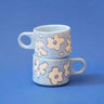 SOMANYBLOBS - FLOWERS Cappuccinotasse (150 ml) • Hellblau - ROSA ECK