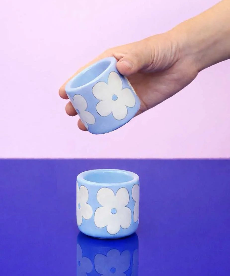 SOMANYBLOBS - FLOWERS Espressotasse (65 ml) • Hellblau - ROSA ECK