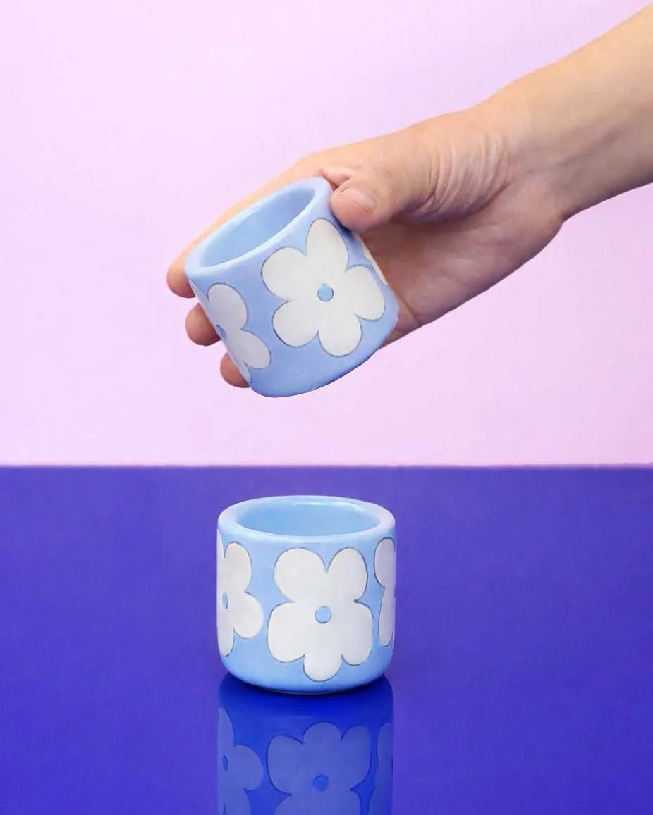 SOMANYBLOBS - FLOWERS Espressotasse (65 ml) • Hellblau - ROSA ECK