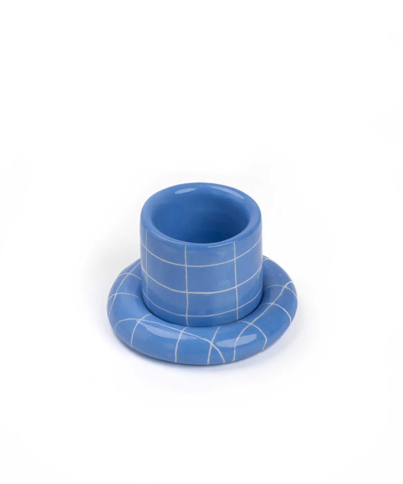 SOMANYBLOBS - GRID Espressobecher mit Untertasse (65 ml) • Hellblau - ROSA ECK