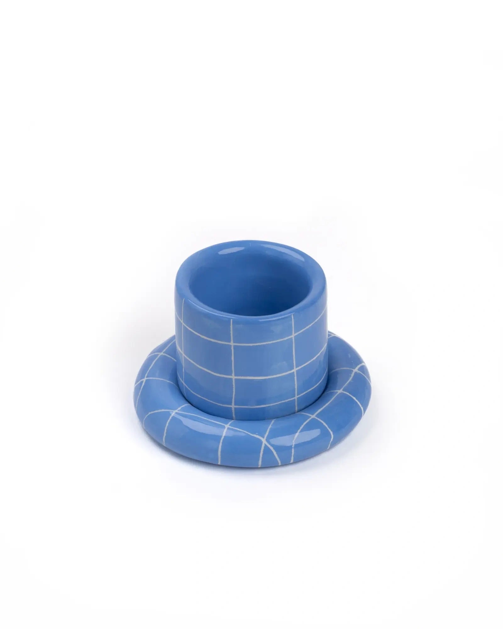 SOMANYBLOBS - GRID Espressobecher mit Untertasse (65 ml) • Hellblau - ROSA ECK