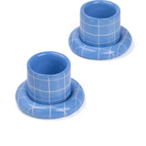 SOMANYBLOBS - GRID Espressobecher mit Untertasse (65 ml) • Hellblau - ROSA ECK